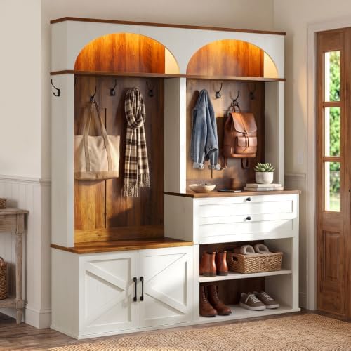 HAUOMS Hall Tree with Bench and Shoe Storage by HAUOMS