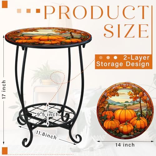 Cinnvoice Outdoor Side Table Small End Patio Porch Table - Image 3