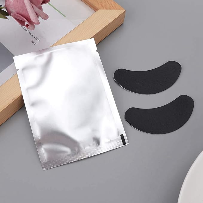 Under Eye Pads, 50 Pairs Eye Gel Pads, Eyelash Extension Pads for Eyelash Extensions Eye Mask Beauty Tool, Black