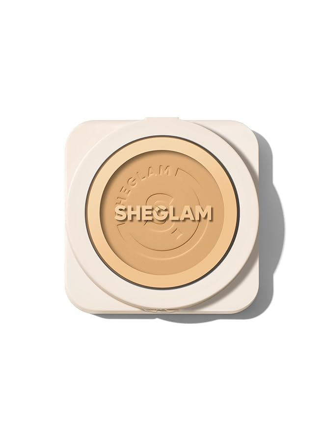 SHEGLAM SKin-Focus Full Coverage Powder Foundation Oil-Control Lightweight Face Pressed Powder Makeup-Acorn