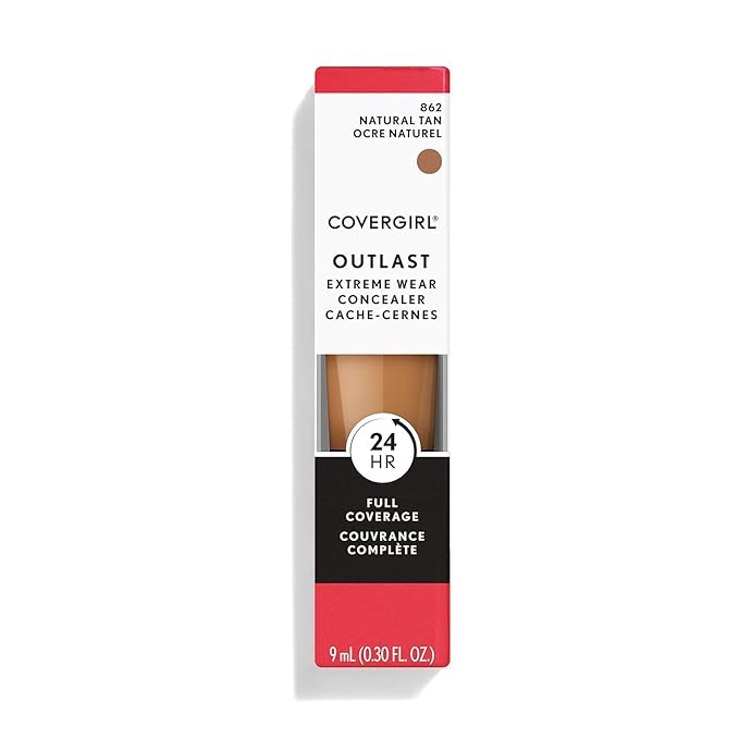 COVERGIRL Outlast Extreme Wear Concealer, Natural Tan 862, Shelf Pack of 2