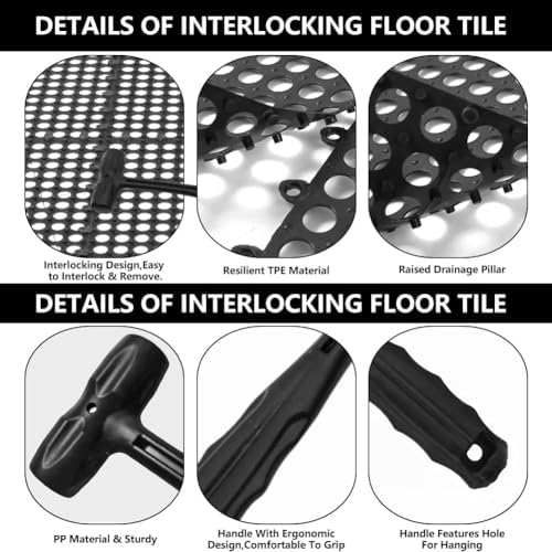 15 Pack Garage Floor Tiles, 12x12 Inch Interlocking Drainage Tiles - Image 4