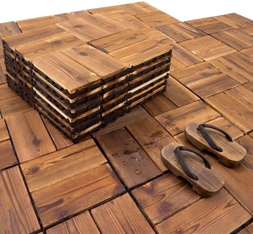 Nuanchu 24 Pack Wood Shower Floor Tiles by Nuanchu
