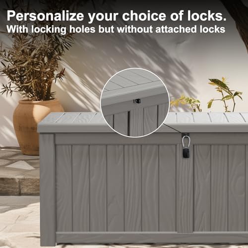 PatioZen 150 Gallon Deck Box, Resin Outdoor Storage Box - Image 2