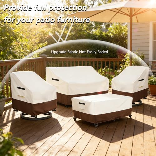 Patio Furniture Covers 4 Piece Set, 600D Heavy Duty Outdoor Furniture Covers - Image 5