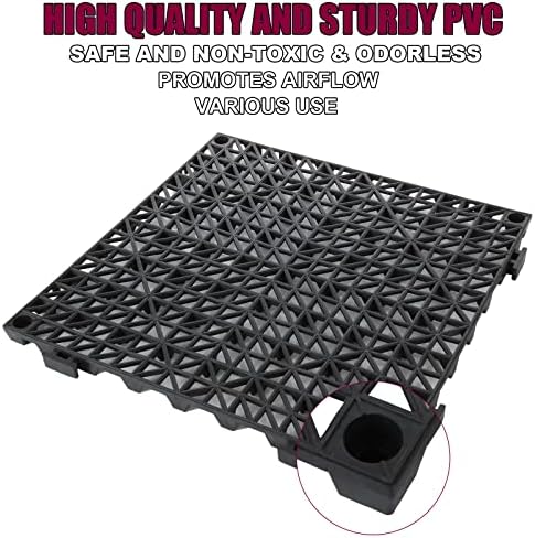 12 Pack 12" Interlocking Rubber Bathroom Flooring Tiles Non-Slip Pool Mat - Image 5