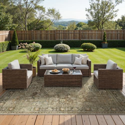 GENIMO 8x10 Outdoor Rug, Washable Quick Dry - Image 3