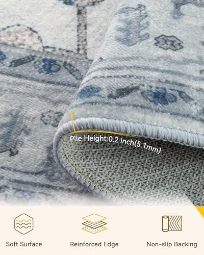 RELEANY Washable Area Rug, Round 5ft - Image 4