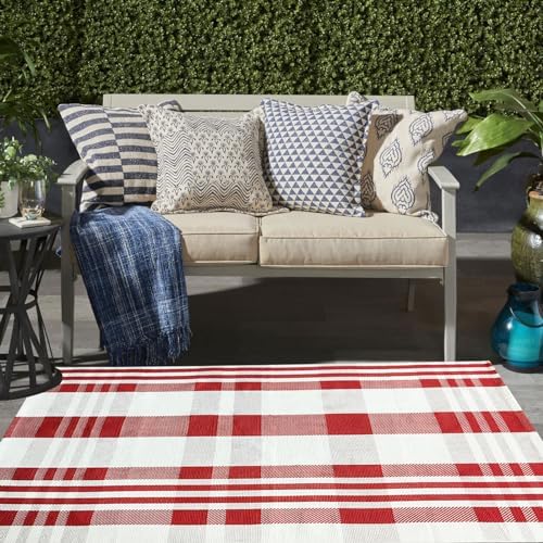 Christmas Plaid Outdoor Rug, Layering Rug - Image 4