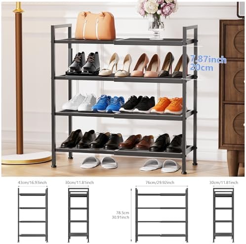 Expandable Shoe Rack for Closet, Shoe Storage - Image 3