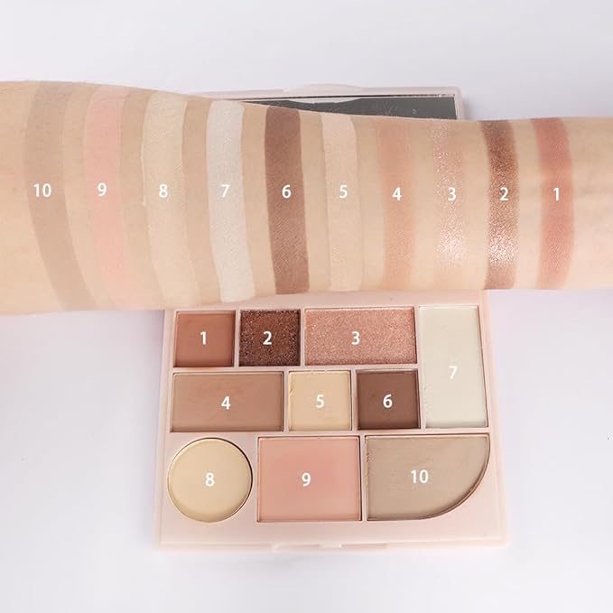 Shimmer Matte Eyeshadow Palette.Longwearing Highly Pigmented Natural Beige Gold Glitter Powder Palet.Matt Shiny Eye Makeup paleta de sombras.02#