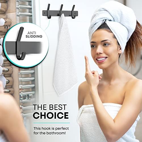 Coat Rack Wall Mount – 9 Inch Stainless Steel Small Hook Rail - Image 5