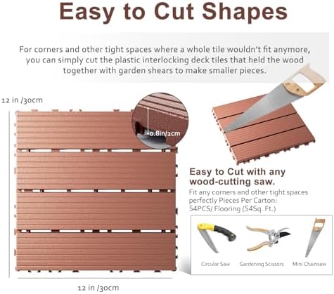 EchoDeck Interlocking Deck Tiles, 54 Pack Deck Tiles Interlocking Outdoor All - Image 6