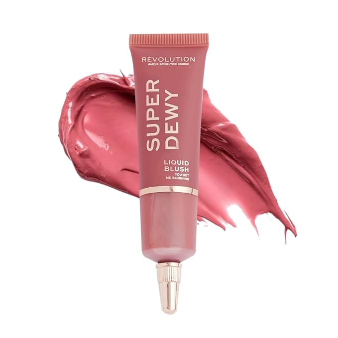 Revolution Beauty, Superdewy Liquid Blush, Richly Pigmented & Buildable, Blendable Formula, You Got Me Blushing, 0.5 Fl. Oz.