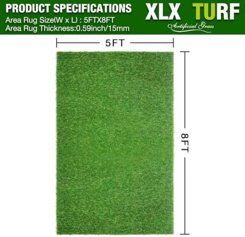 XLX TURF 5FT x 8FT Artificial Grass Rug - Image 2
