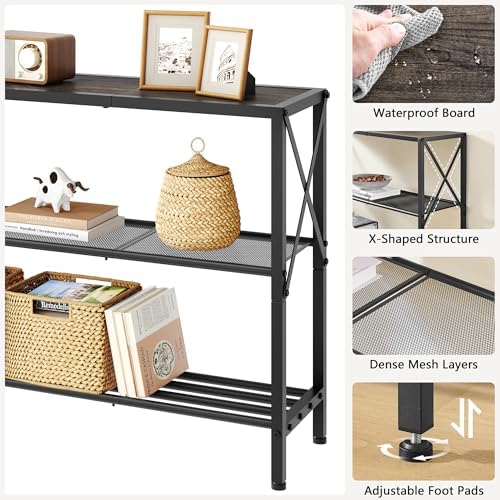 Hoctieon Industrial Console Table, 3 Tier Entryway Table, Hallway Table - Image 6