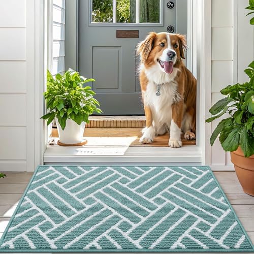 OLANLY Indoor Door Mat 36x24, Low-Profile Doormat, Sage Green - Image 6