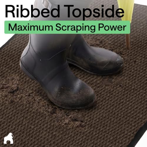 GORILLA GRIP Traffic Guard Indoor Outdoor Heavy Duty Door Mat, 60x36 Brown - Image 4