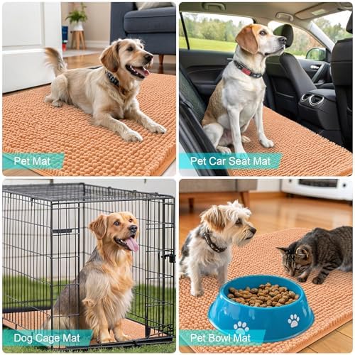 OLANLY Dog Door Mat for Muddy Paws 70x24, Super Absorbent Chenille Mud Mat - Image 7