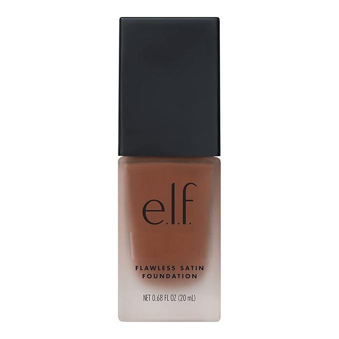 e.l.f. Flawless Finish Foundation, Lightweight & Medium Coverage, Semi-Matte Finish, Chocolate, 0.68 Fl Oz (20mL)