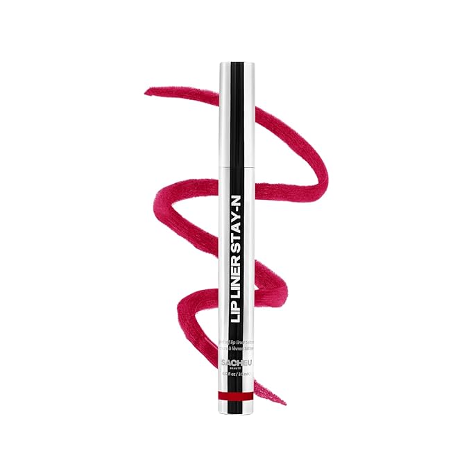 Sacheu Lip Liner STAY-N Peel Off Lip Stain — Long Lasting Matte Lip Tattoo Transfer Proof Lipstain Infused with Hyaluronic Acid & Vitamin E — Vegan & Cruelty-Free, getREDy (Red Rouge)