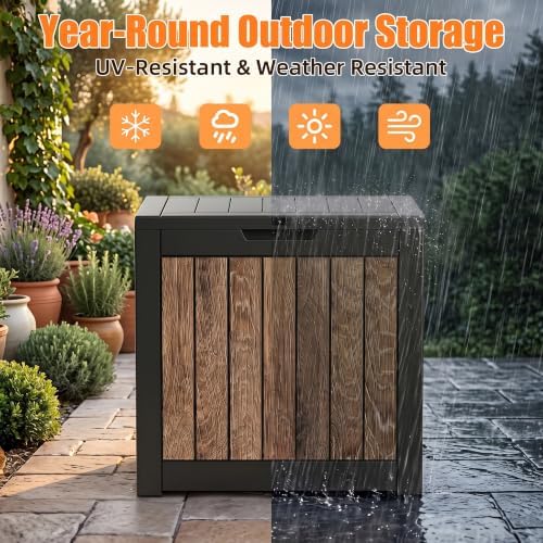 40 Gallon Outdoor Deck Box, Lockable Waterproof Resin Storage Container - Image 3