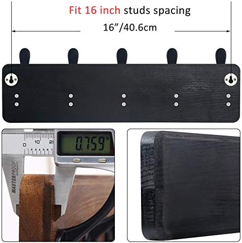 WEBI Rustic Coat Rack Wall Mount, Wood Coat Hooks Wall Mounted Coat Hanger - Image 3