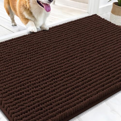 OLANLY Dog Door Mat for Muddy Paws 30x20, Extra Absorbent Chenille Mud Mat by OLANLY