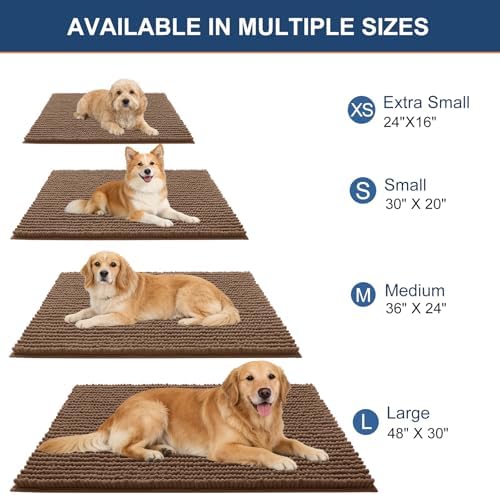OLANLY Dog Door Mat for Muddy Paws 40x32, Extra Absorbent Chenille Mud Mat - Image 2