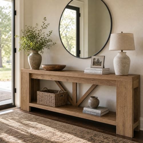 Tribesigns 70.9" Extra Long Console Table, 2-Tier Entryway Table - Image 3