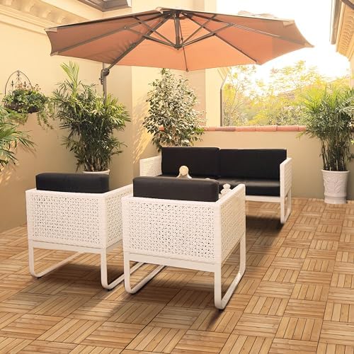 Yaheetech 11PCS Interlocking Deck Tiles Outdoor Patio Floor, Natural Wood - Image 2