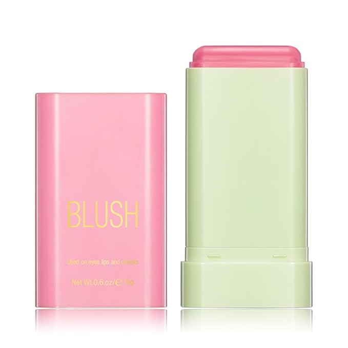 Multi-Purpose Makeup Blush Stick, 3-in-1 Beauty Tinted Solid Blush Stick For Cheeks, Lips And Eyes Waterproof Natural Cream Blush Stick With Long-Lasting Moisturizing Formula (#1Shy Pink)