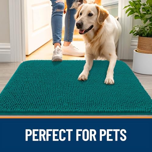 OLANLY Dog Door Mat for Muddy Paws 44x24, Super Absorbent Chenille Mud Mat - Image 6