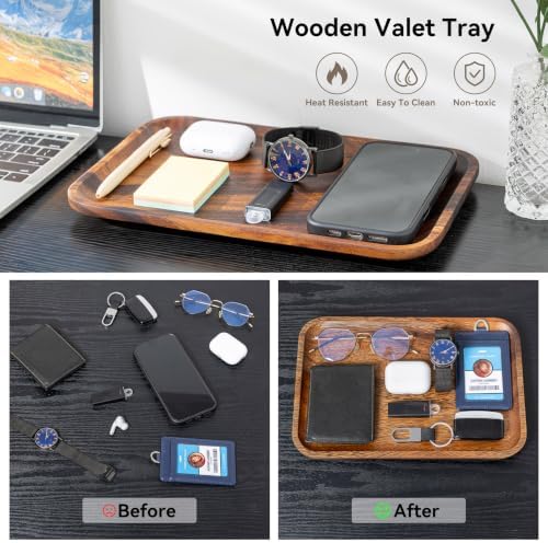 5PCS Serving Acacia Wood Valet Tray - Image 3
