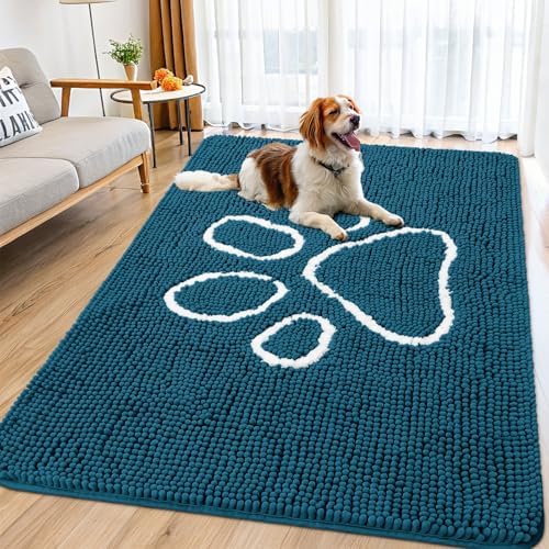 Smiry Dog Door Mat for Muddy Paws, Absorbent Non Slip Dirt Trapper by Smiry