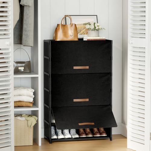 7 Tier Shoe Cabinet with Door, 28-Pair Storage - Image 2