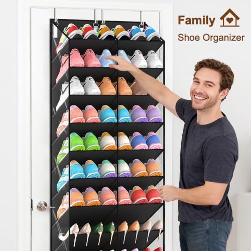 UVIAHOMI 20-30 Pairs Over the Door Shoe Organizer, 10-Tier Door Shoes Rack - Image 4