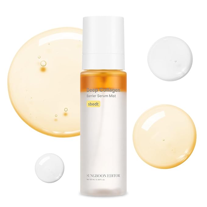 SUNGBOON EDITOR Deep Collagen Barrier Serum Mist | Real Collagen, Multi Peptides, Hydration, Wrinkle Care for Dry Skin, Wrinkles, Korean Moisturizer, Korean Skin Care, Glass Skin Mist