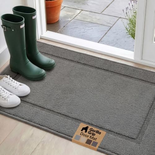 GORILLA GRIP Indoor Door Mat, Rubber Backing Entry Rug 47x30 by GorillaGrip
