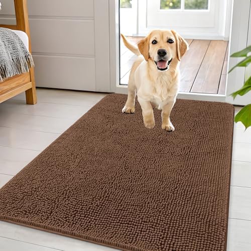 OLANLY Dog Door Mat for Muddy Paws 44x32, Super Absorbent Chenille Mud Mat by OLANLY