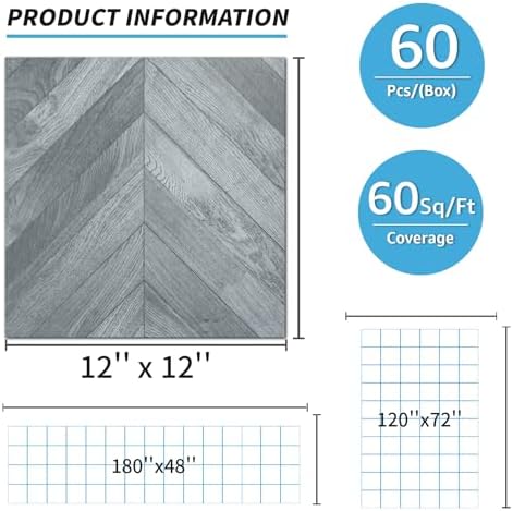 Art3d 60-Pack Herringbone Peel and Stick Floor Tiles - Image 4
