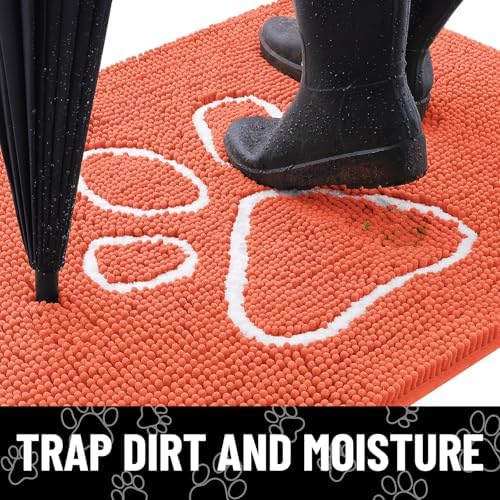 Smiry Dog Door Mat for Muddy Paws, Absorbent Non Slip Dirt Trapper - Image 2