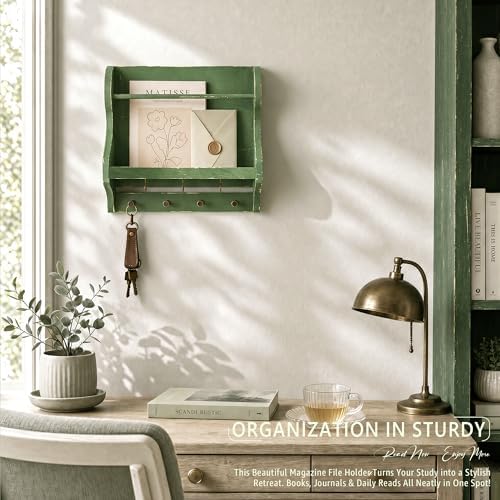 Pine Wood Mail Organizer Wall Mount - Image 5