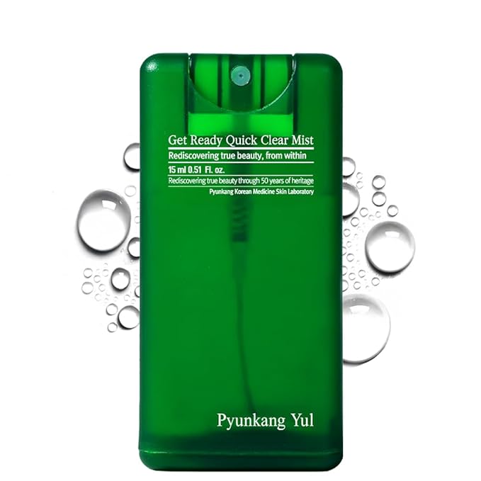 Pyunkang Yul PKY Ultimate Get Ready Quick Clear Mist for Sensitive Skin, Intensely Calms & Soothes Redness with Cica & Tea Tree, Compact size, Korean Skincare (0.51 Fl. oz, 15ml)