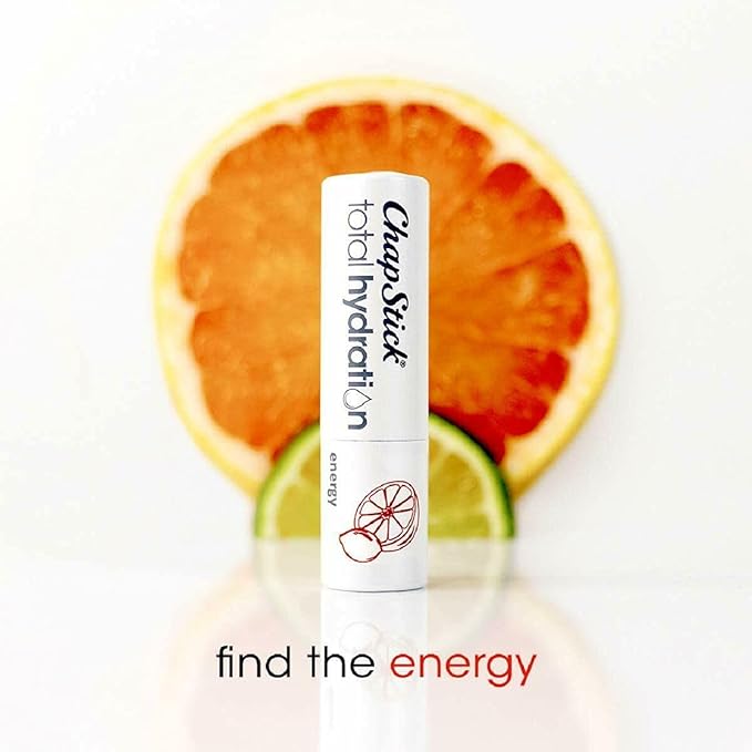 ChapStick Total Hydration Essential Oils Energy Lip Balm, Lime + Grapefruit Lip Balm Tube, Lip Care - 0.12 Oz