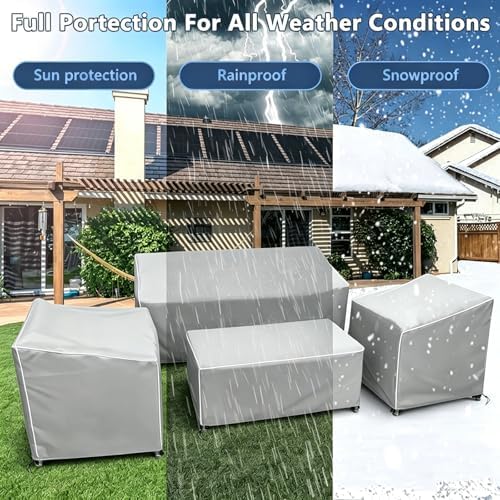 STARTWO Outdoor Furniture Cover 4 Piece Set, Small 420D - Image 4
