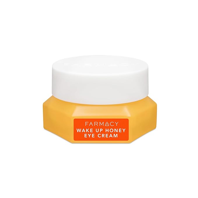 Farmacy Brightening Eye Cream - Wake Up Honey Under Eye Cream for Dark Circles + Puffiness - Caffeine Eye Cream Enriched with Vitamin C + Cranberry Peptide to Smooth Wrinkles Over Time (15ml)