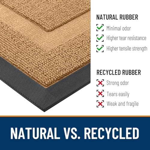 OLANLY Half Circle Front Door Mat Outside 47x32 All-Season Rubber Doormat - Image 3