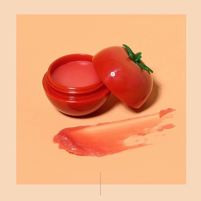 PS.PRETTYSKIN Moisturizing Korean Vegan Lip Balm 0.31oz. (9g) Smooth, Soft Texture, Hydrating, Natural Shine, Glossy (Tomato)