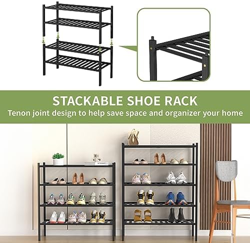 ROMGUAR CRAFT 5 Tier Bamboo Shoe Rack - Image 5